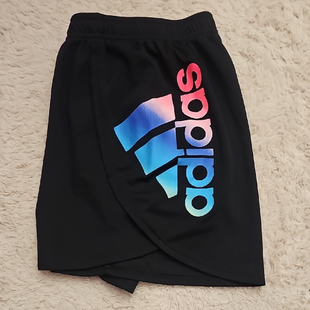 Adidas Black Shorts with Gradient Logo